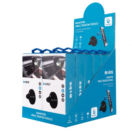 S-LINK AT-18 UNIVERSAL SIYAH MIKNATISLI ARAC TUTU