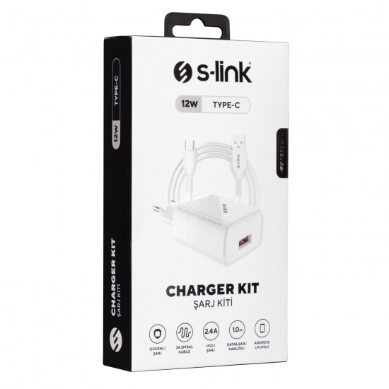 S-LINK SL-EC40T 2.4A TYPE-C KABLOLU EV SARJI 