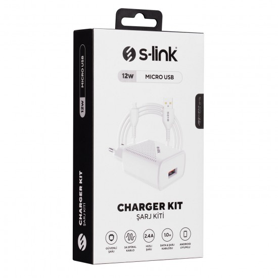 S-LINK SL-EC40M 2.4A MICRO KABLOLU EV SARJI 