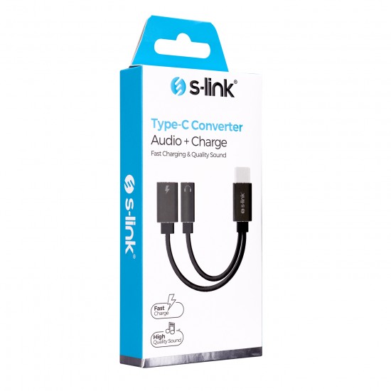 S-LINK SL-TA45M METAL TYPE-C TO 3.5 JACK+TYPEC CE