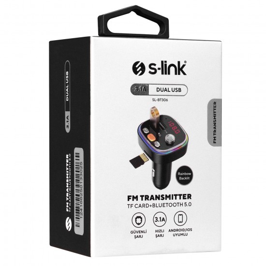 SLINK SL-BT306 CIFT USB 5V 3.1A BLU FM TRANSMITTE