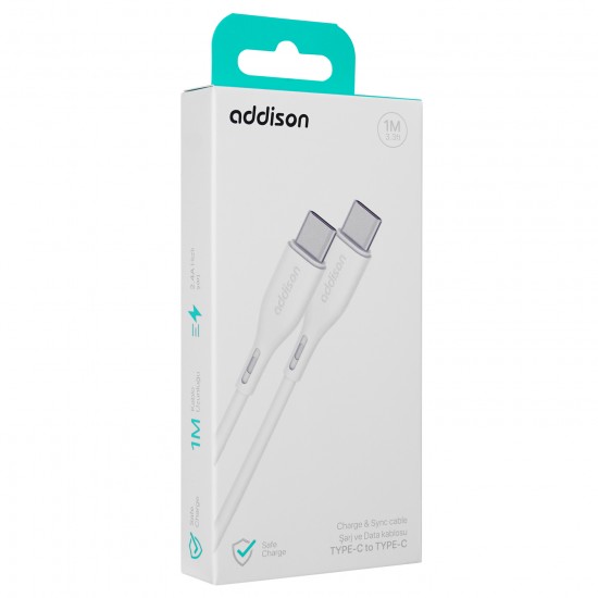 ADDISON ADS-C260 2.4A TYPE-C TO TYPE-C DATA KABLO
