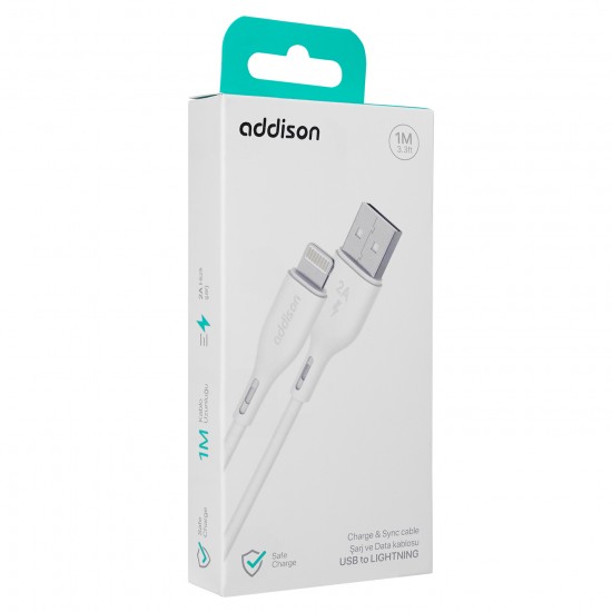 ADDISON ADS-C306 LIGHTNING BEYAZ DATA KABLO