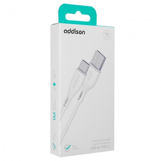 ADDISON ADS-C406 TYPE-C BEYAZ DATA KABLO