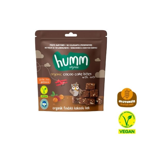 HUMM ORGANIK GLUTENSIZ VEGAN KAKAOLU VE FINDIKLI KEK