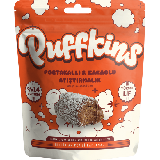 VEGGY PUFFKINS PORTAKALLI VE KAKAOLU ATISTIRMALIK 75G