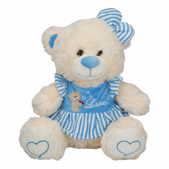 SUNMAN PELUS AYI OTURAN CIZGILI ELBISE 40CM 