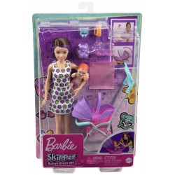 MATE-GXT34 BARBIE SKIPPER MOR SACLI BEBEK VE OYUN 