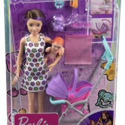 MATE-GXT34 BARBIE SKIPPER MOR SACLI BEBEK VE OYUN 